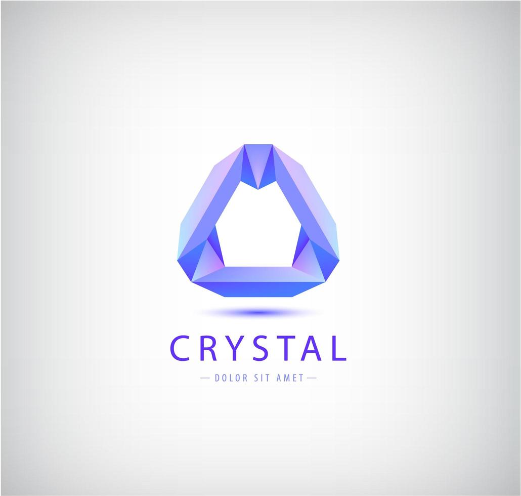 origami abstracto vectorial, forma geométrica de cristal, logotipo, identidad de la empresa. moderno icono tecnológico futurista vector