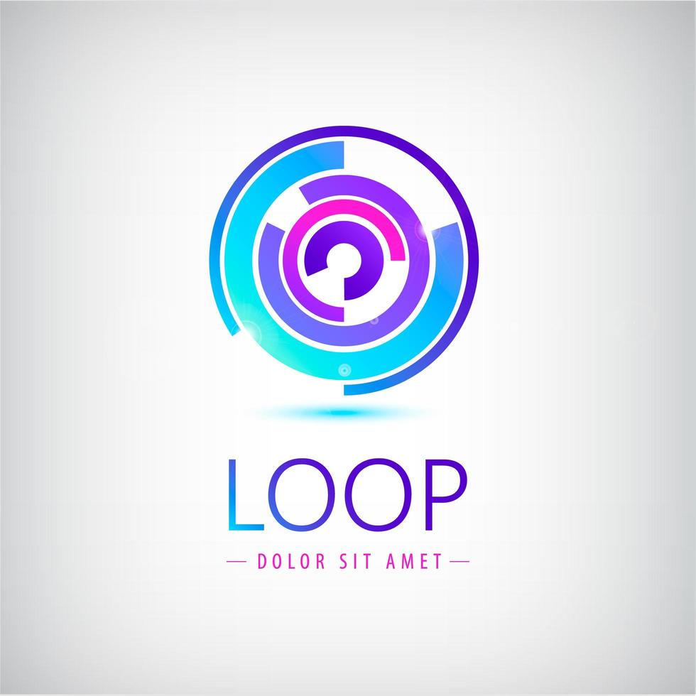 Vector abstract colorful shiny modern logo, icon. Loop sign, web site