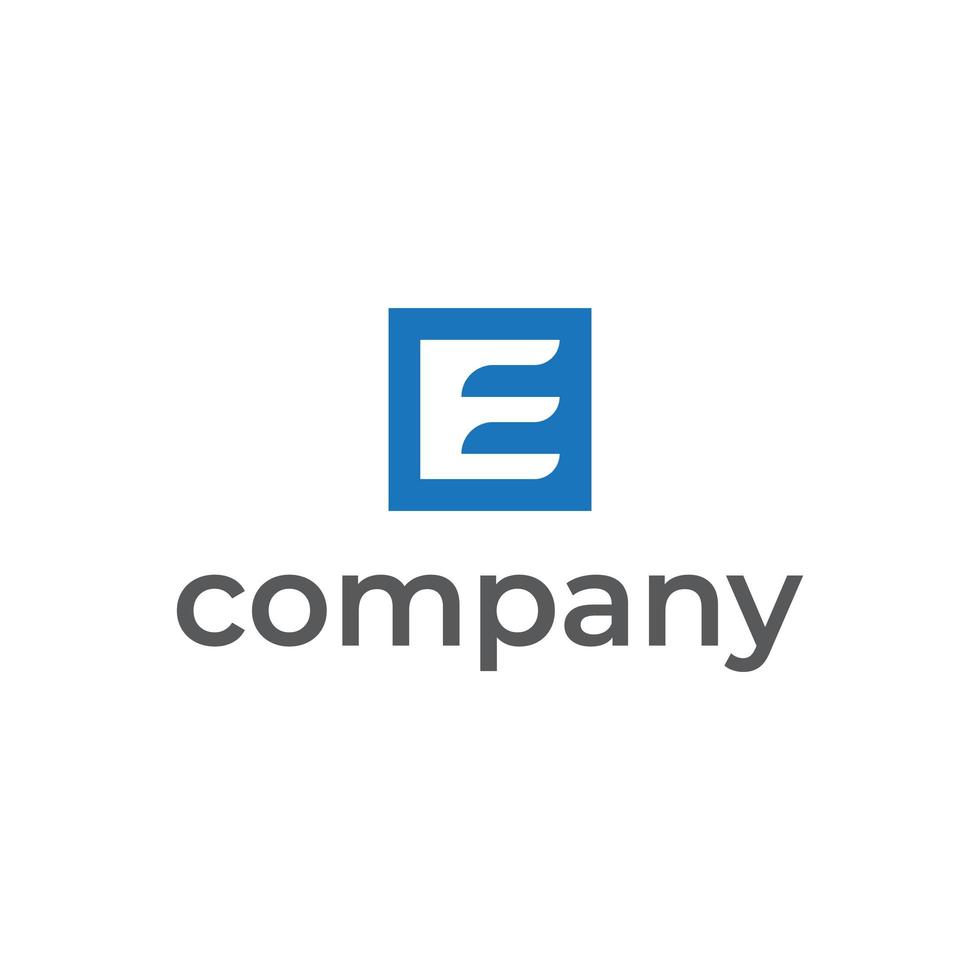 letter E square logo design vector