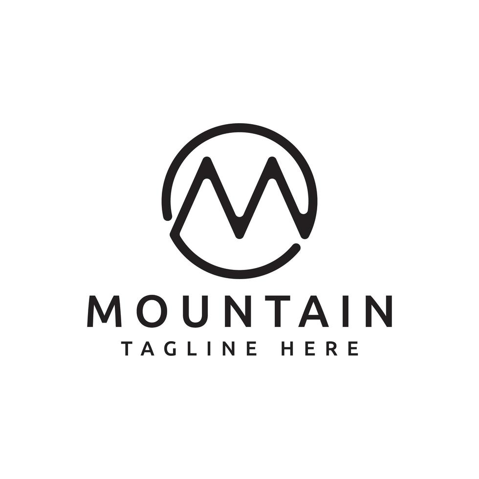 letter M like mountain peak logo design vector