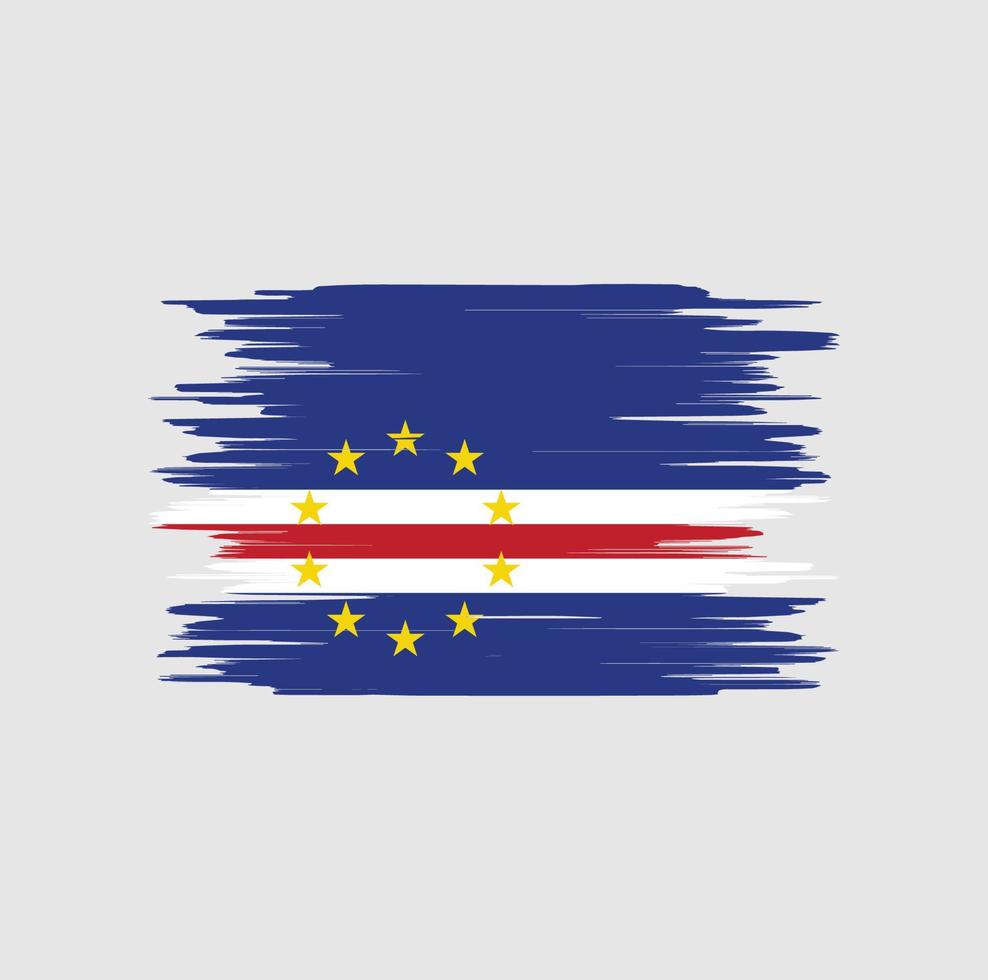 Cape Verde flag brush stroke, national flag vector