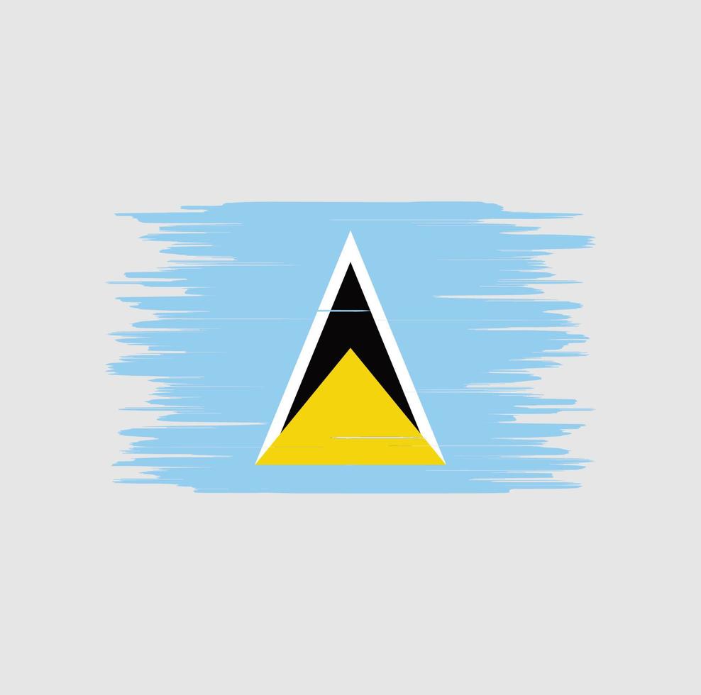 Saint Lucia flag brush stroke, national flag vector