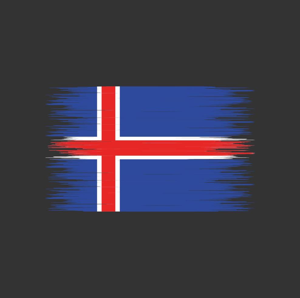 Iceland flag brush stroke, National flag vector