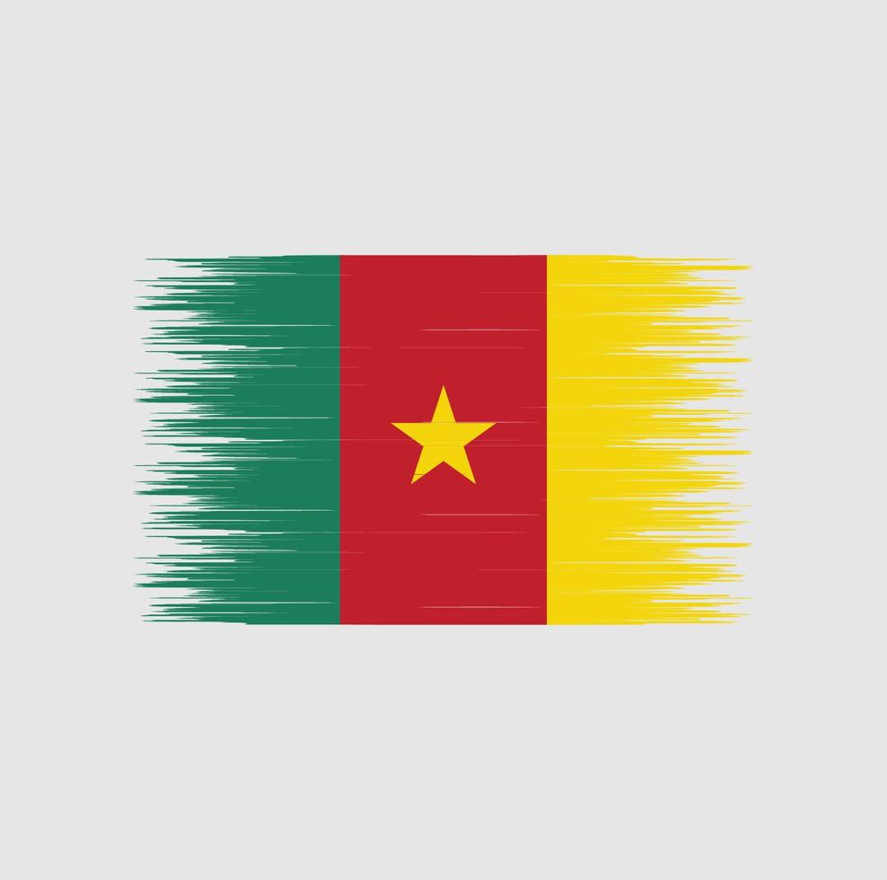 Cameroon flag brush stroke, National flag vector
