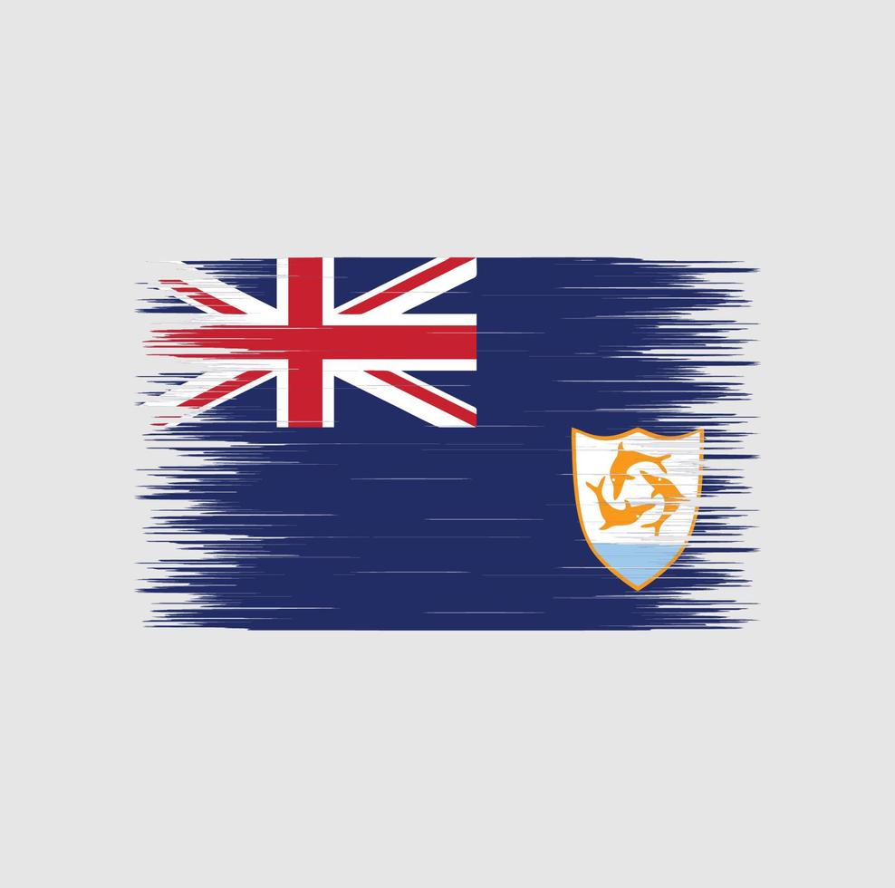 Anguilla flag brush stroke, National flag vector