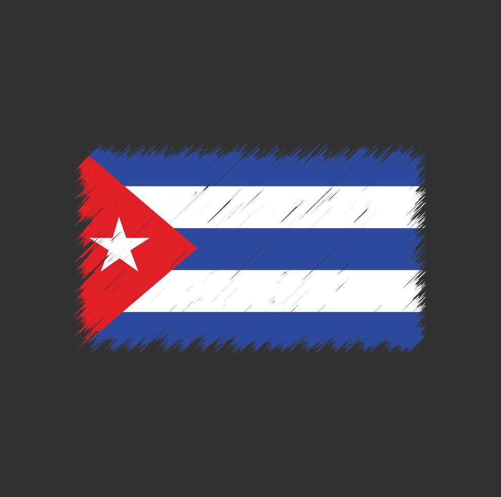 Cuba flag brush stroke vector