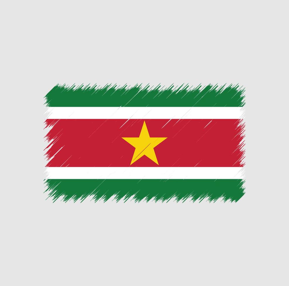 Suriname flag brush stroke vector