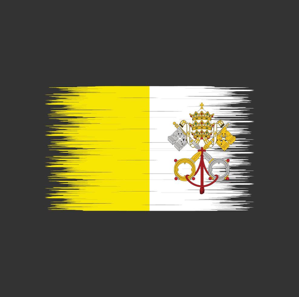 Vatican flag brush stroke, National flag vector