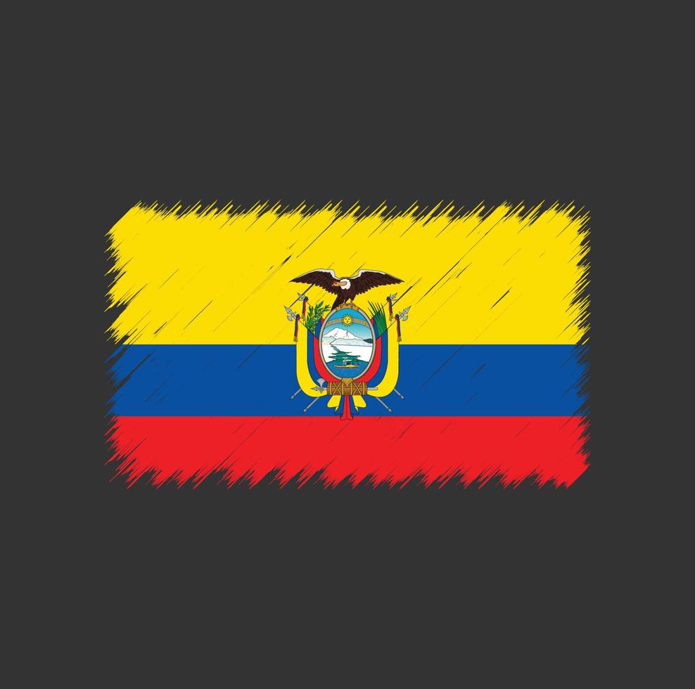 Ecuador flag brush stroke vector