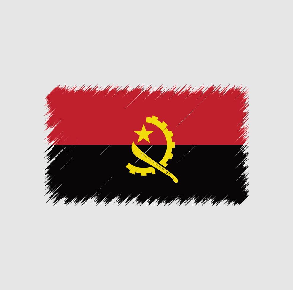 Angola flag brush stroke vector