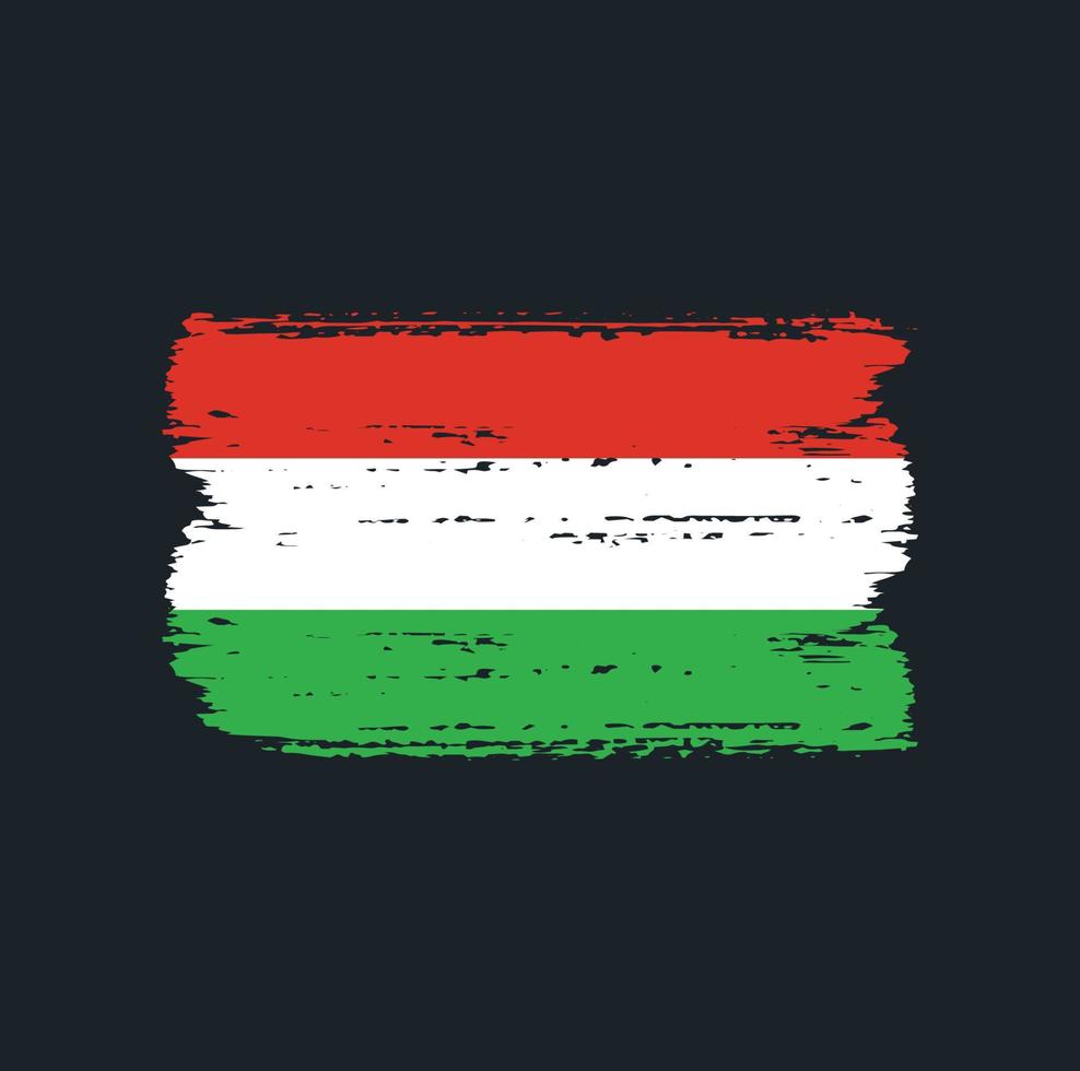 Flag of Hungary with brush style vector