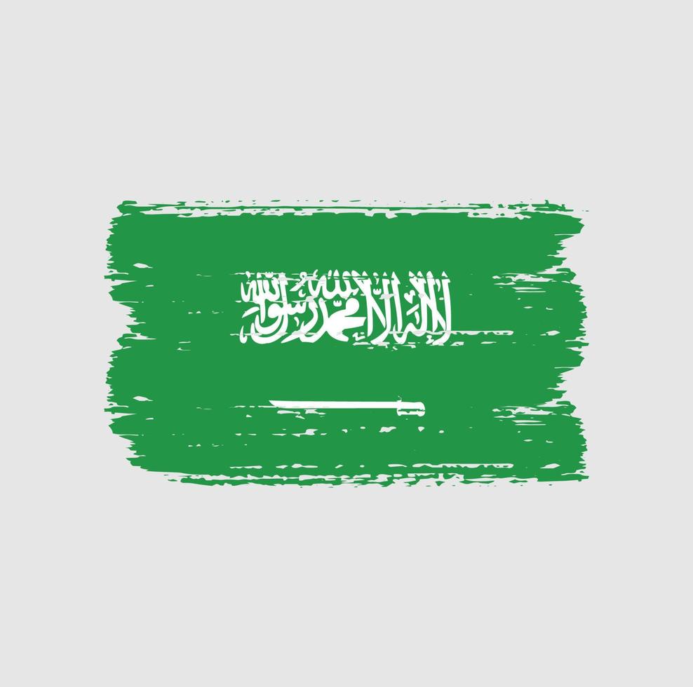 Flag of Saudi Arabia with brush style vector