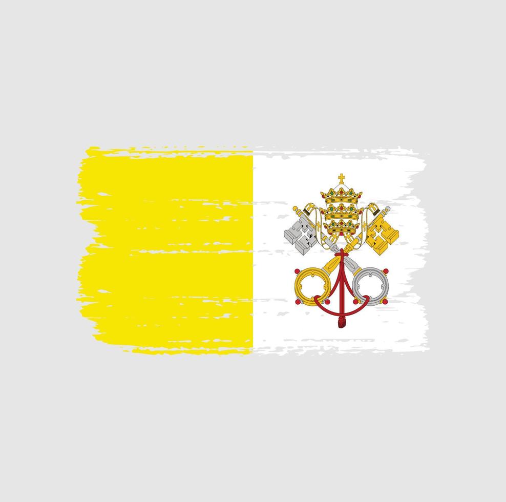 bandera del vaticano con estilo pincel vector