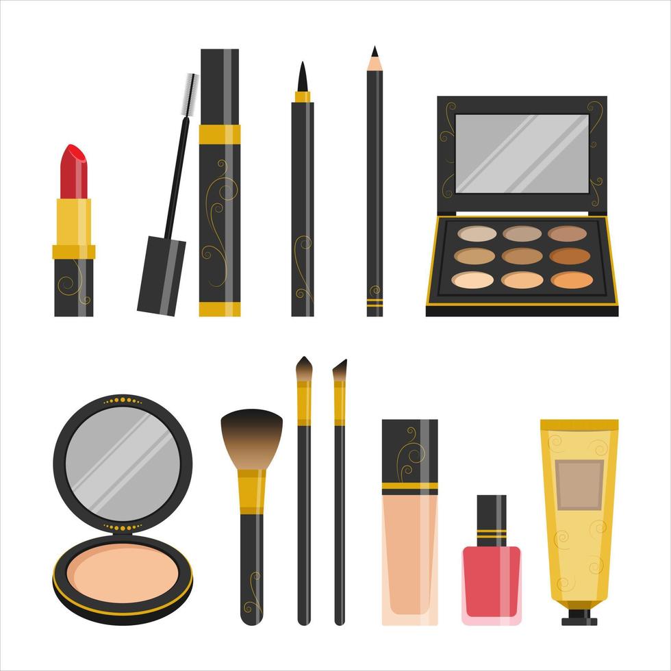 Cosmetic products and skin care collection. vector