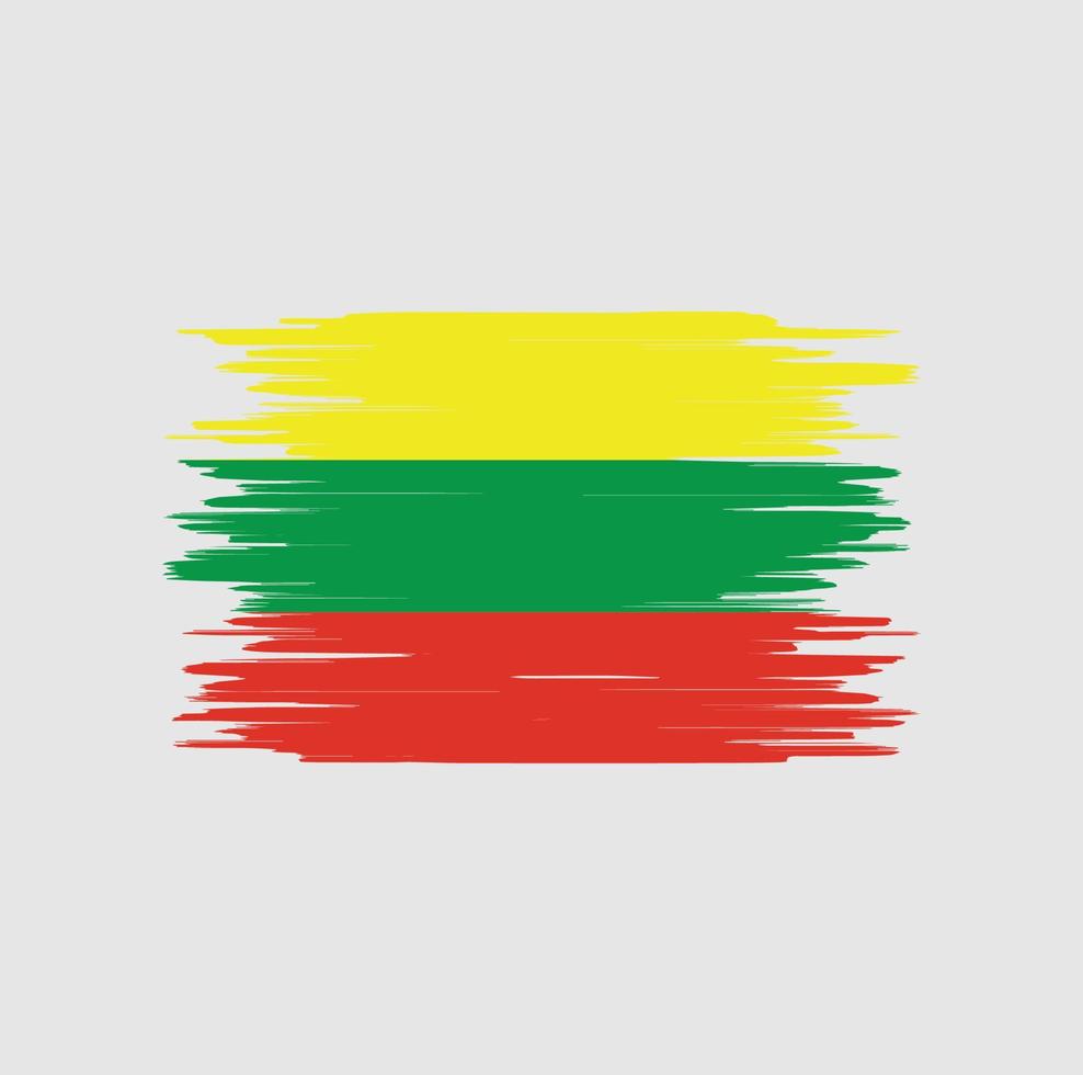 Lithuania flag brush stroke, national flag vector