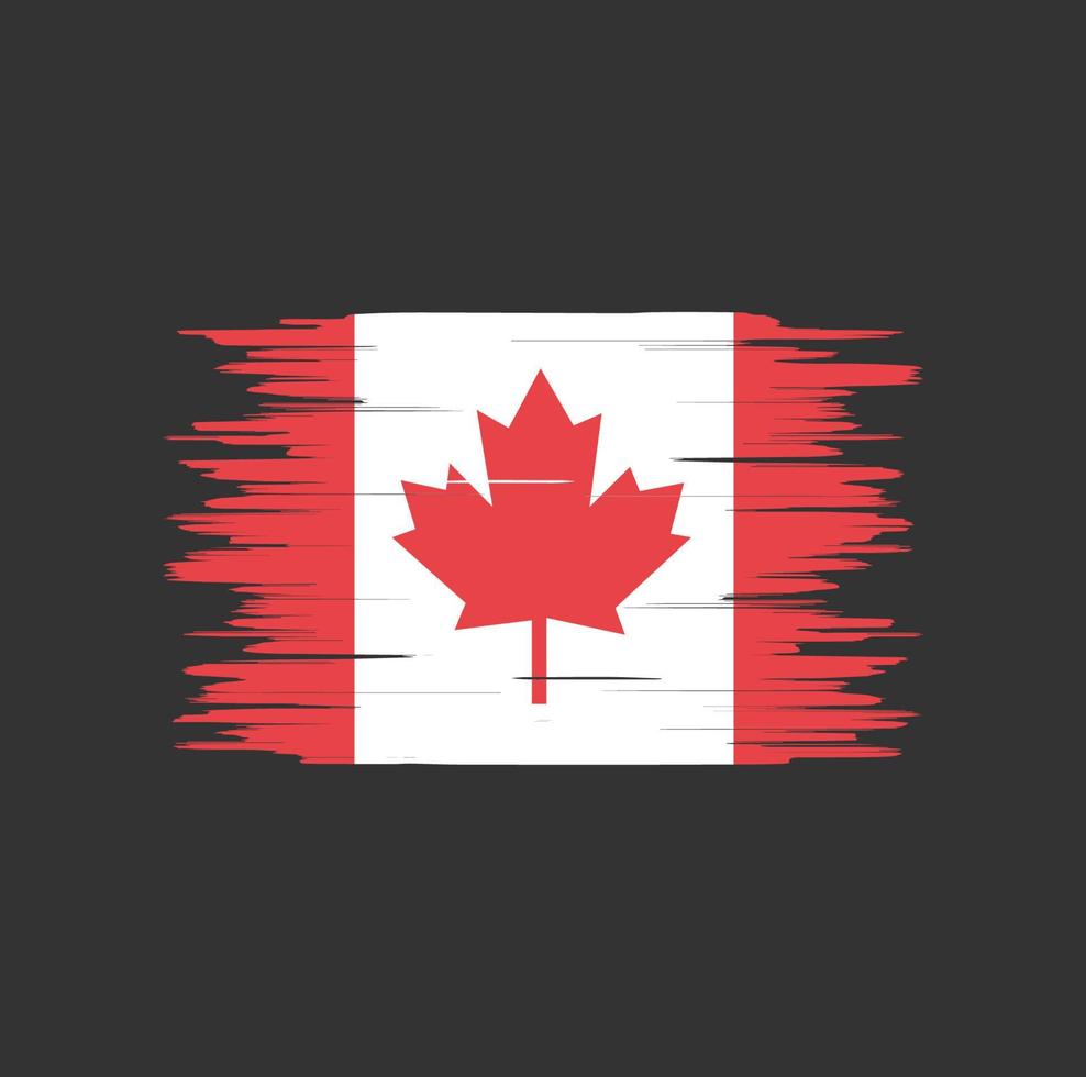 trazo de pincel de bandera de canadá, bandera nacional vector