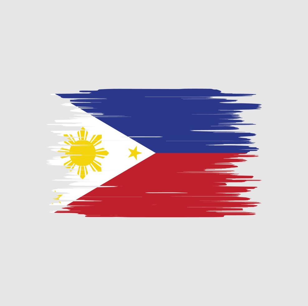 trazo de pincel de bandera de filipinas, bandera nacional vector