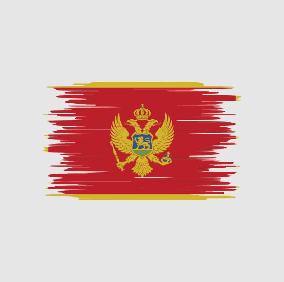 trazo de pincel de bandera de montenegro, bandera nacional vector