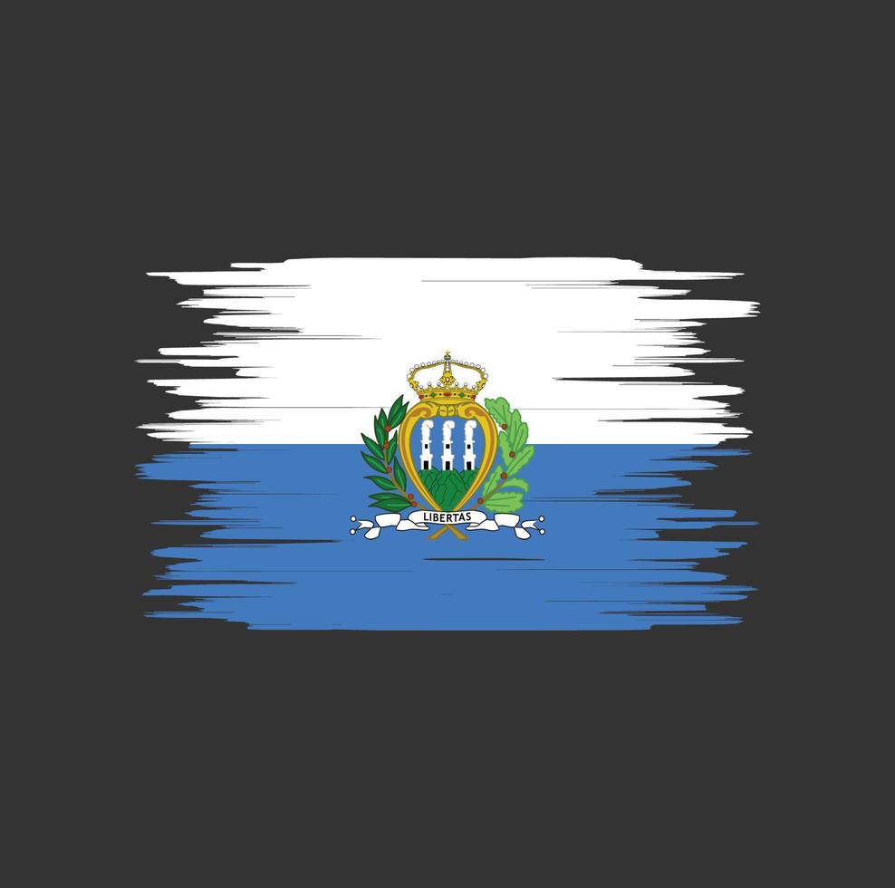 San Marino flag brush stroke, national flag vector