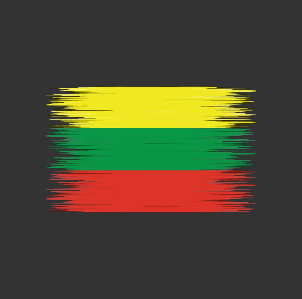 Lithuania flag brush stroke, national flag vector