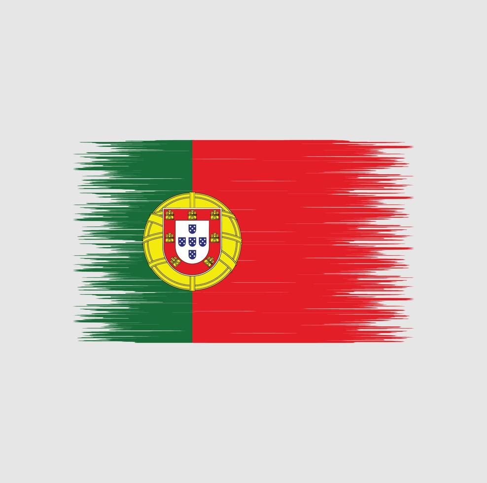 trazo de pincel de bandera de portugal, bandera nacional vector