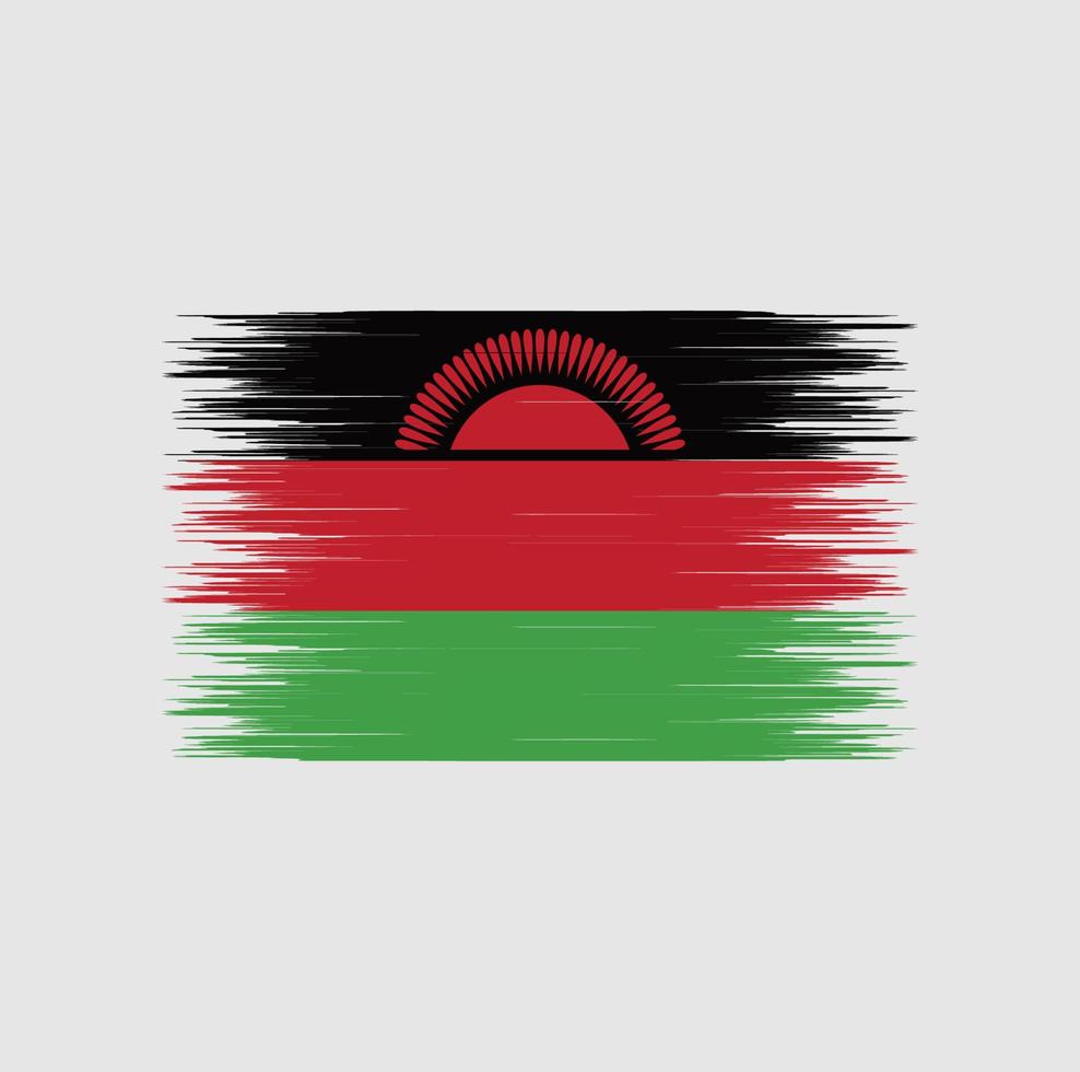 Malawi flag brush stroke, National flag vector