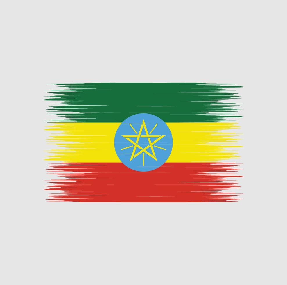 Ethiopia flag brush stroke, National flag vector