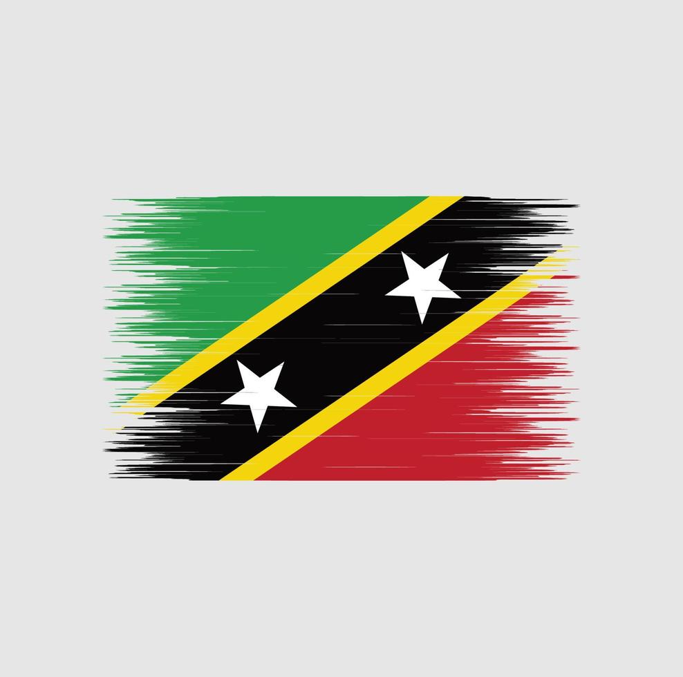 trazo de pincel de bandera de saint kitts y nevis, bandera nacional vector