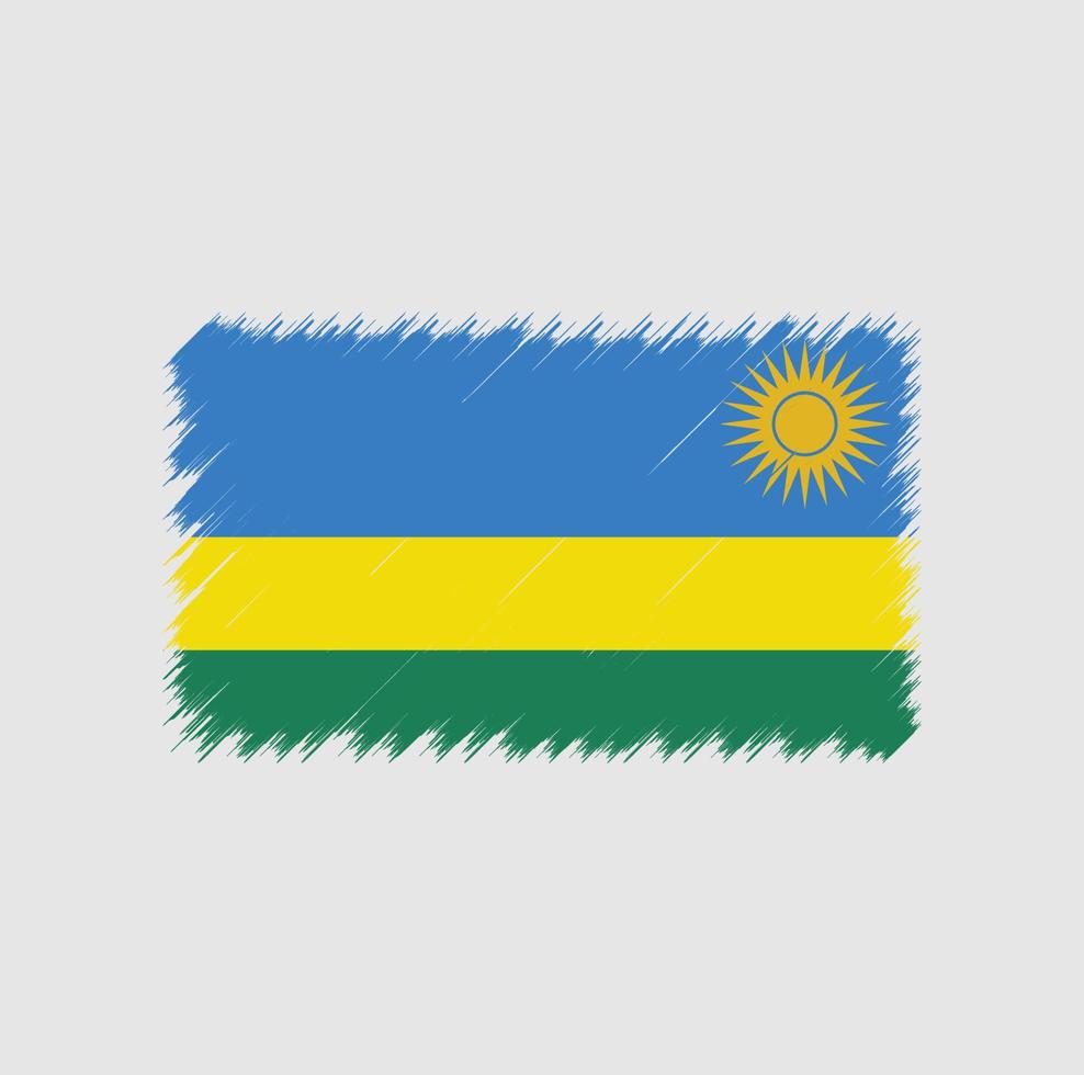 Rwanda flag brush stroke vector