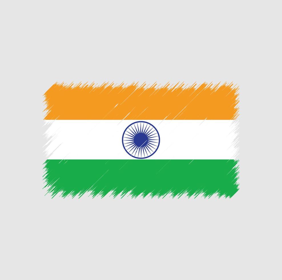 trazo de pincel de bandera india vector