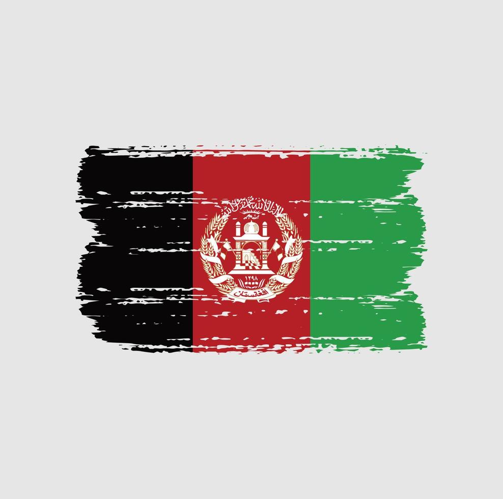 Flag of Afghanistan with brush style vector