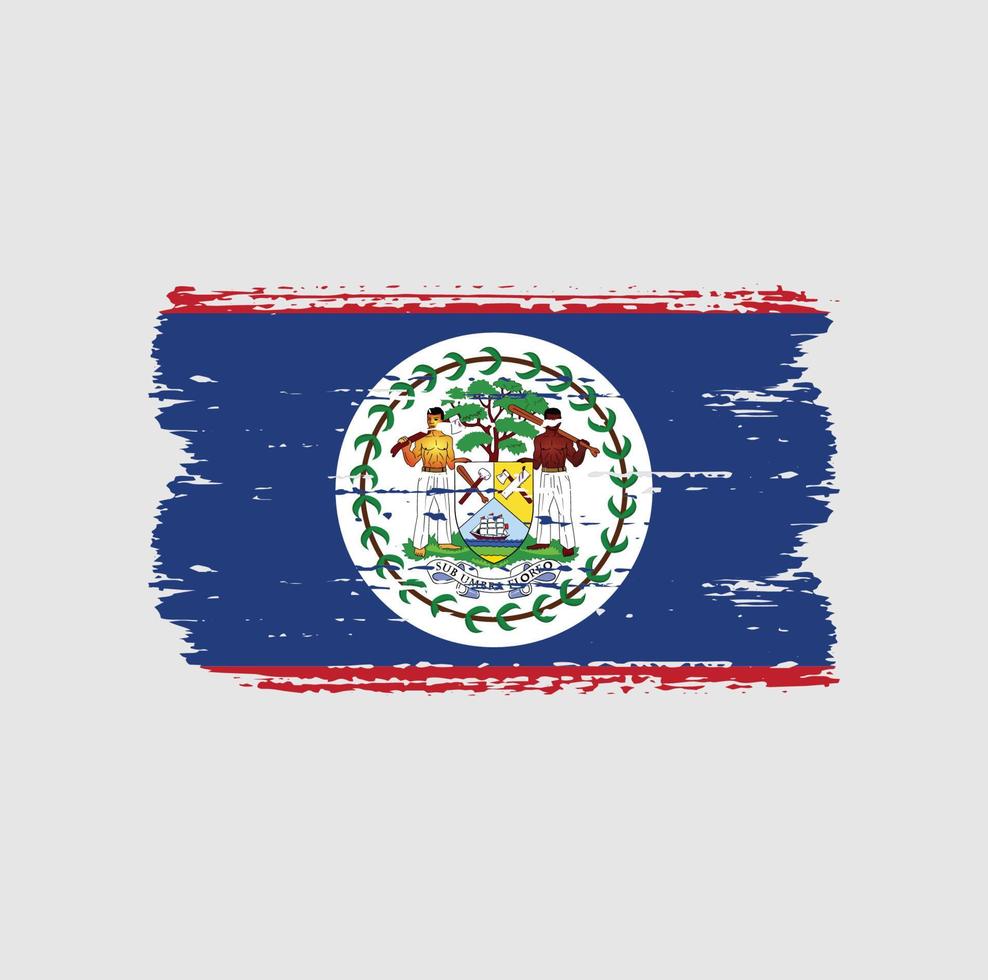 bandera de belice con estilo de pincel vector