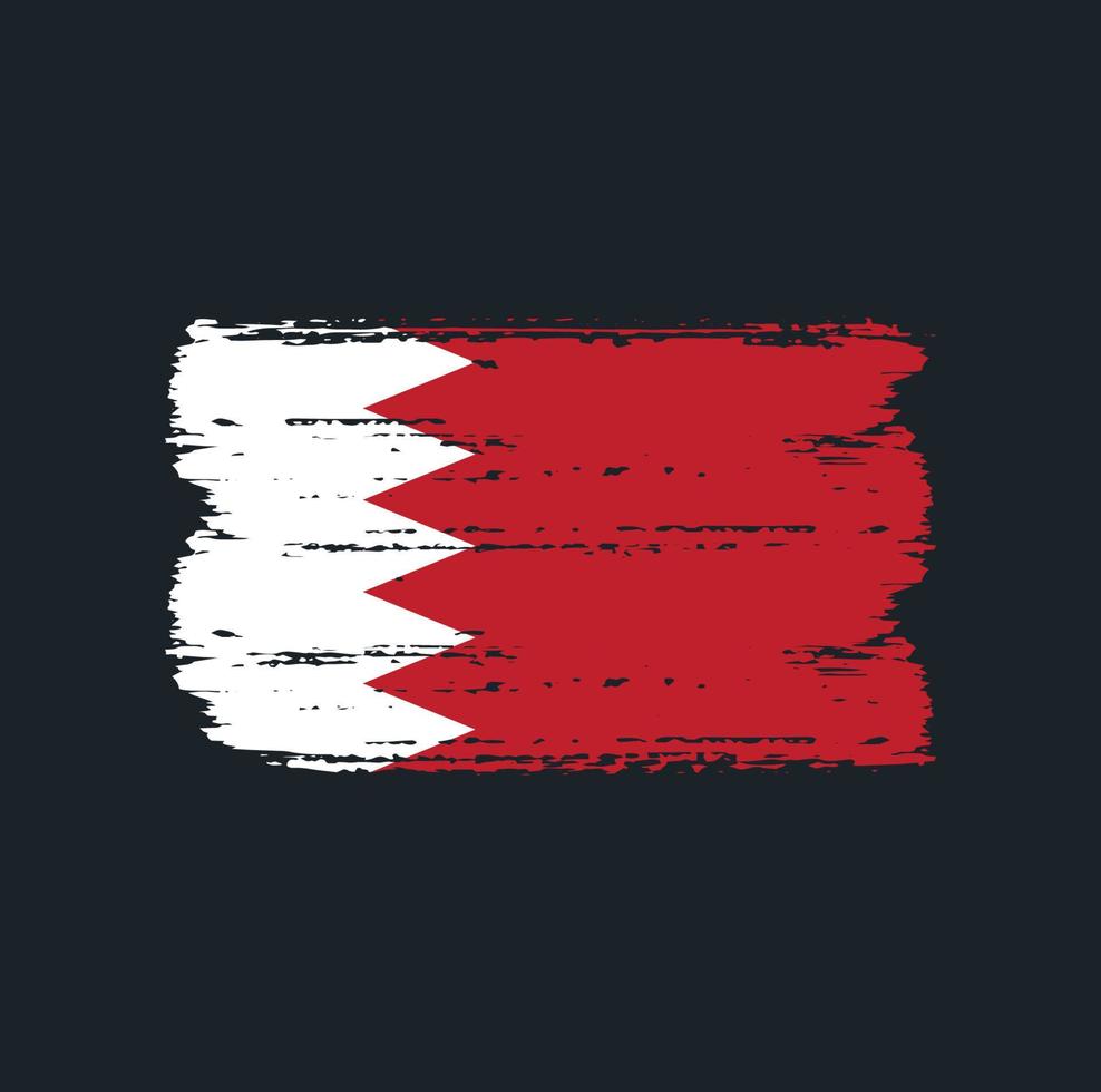 Flag of Bahrain with brush style vector