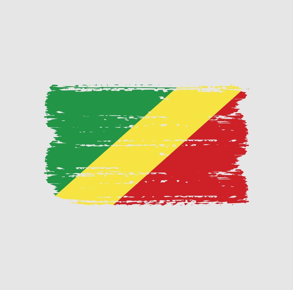 Flag of Congo with brush style vector