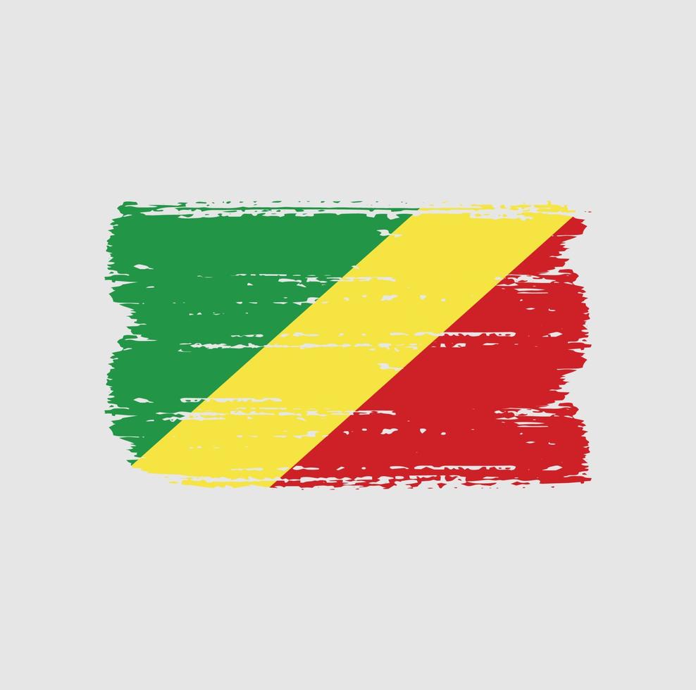 bandera de congo con estilo de pincel vector