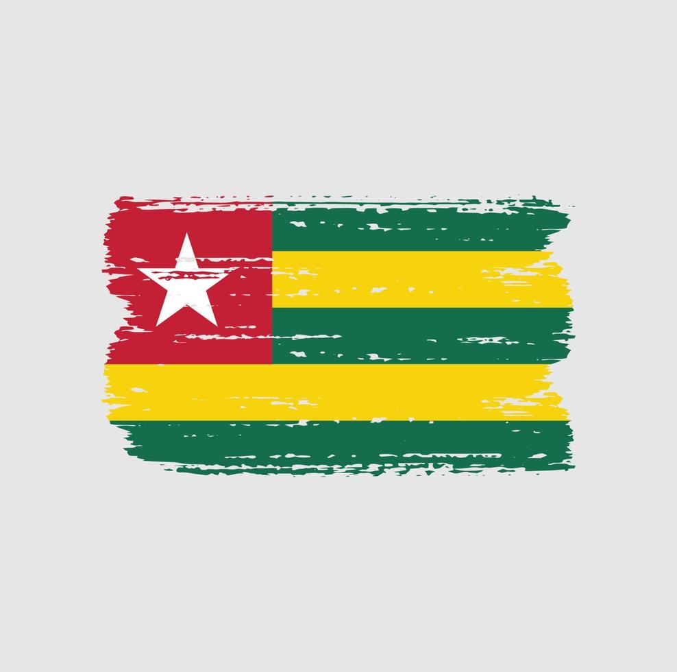 Flag of Togo with brush style vector