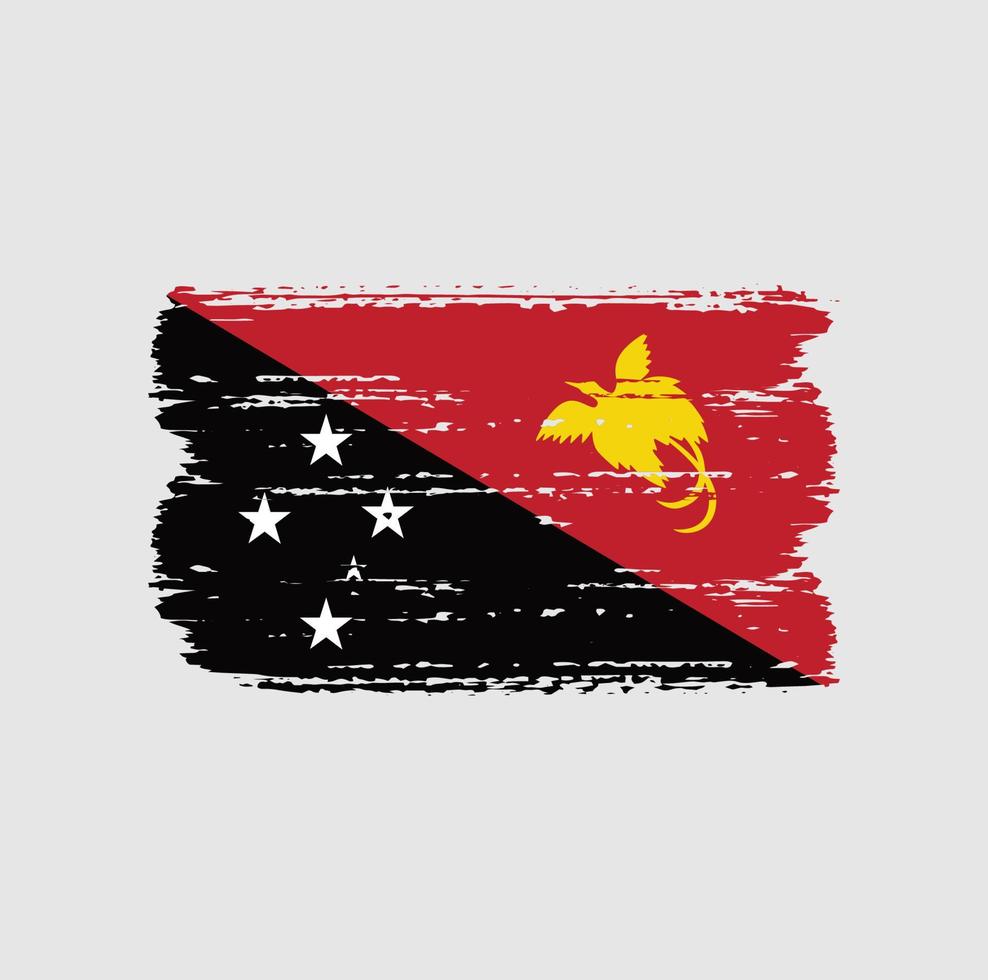 Flag of Papua New Guinea with brush style vector