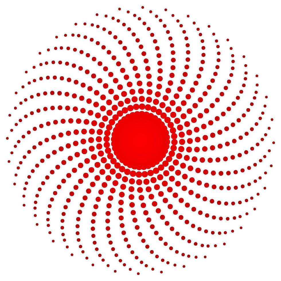 Screen printing pattern. Radiant frame. Abstract vortex. Circular pattern. Pop art round halftone frame isolated on white. Abstract whirligig, eyeball. Dotted print. vector