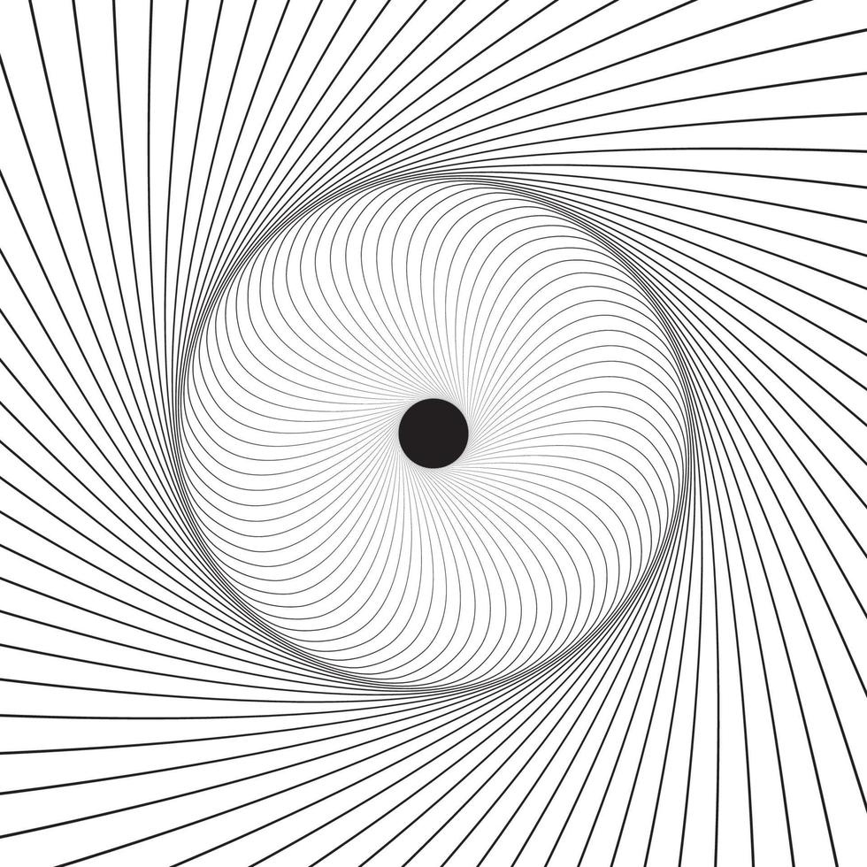 Abstract linear round rosette  card, thin line background. Geometric striped poster. vector