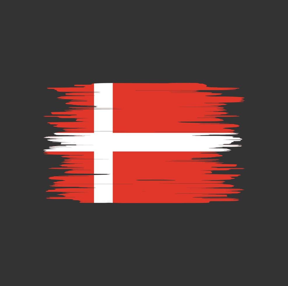 Denmark flag brush stroke, national flag vector