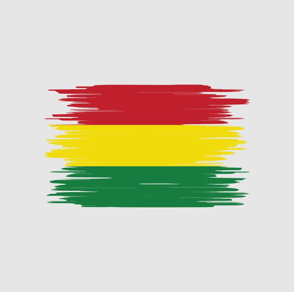 trazo de pincel de bandera de bolivia, bandera nacional vector