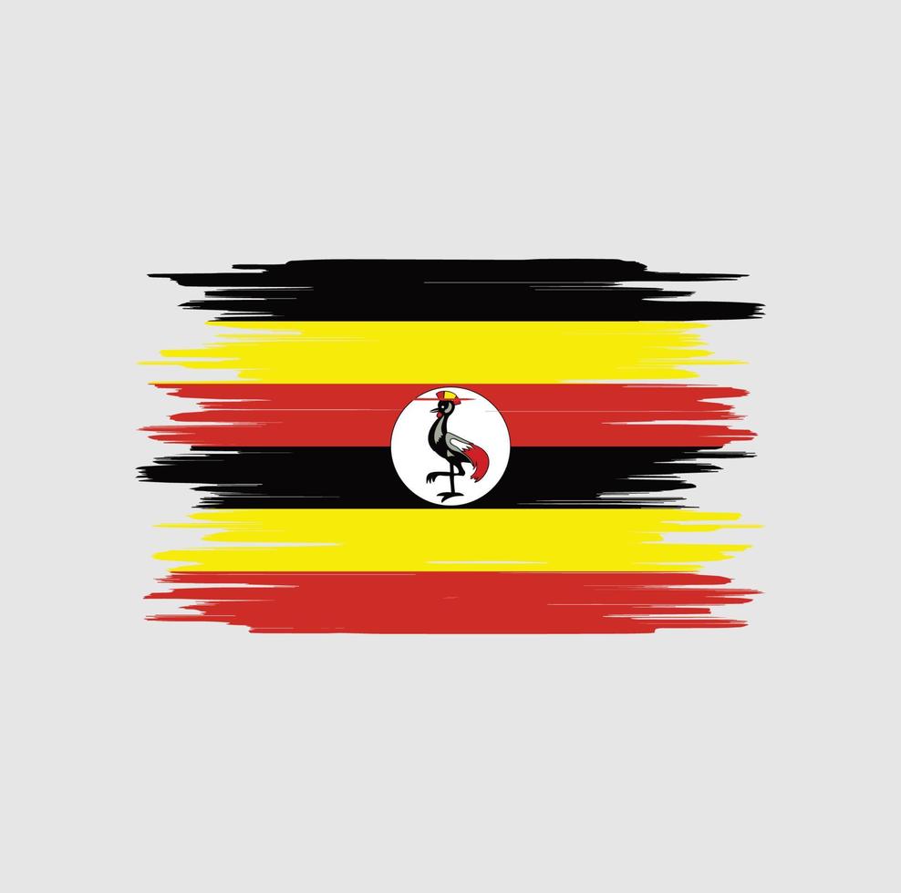 trazo de pincel de bandera de uganda, bandera nacional vector