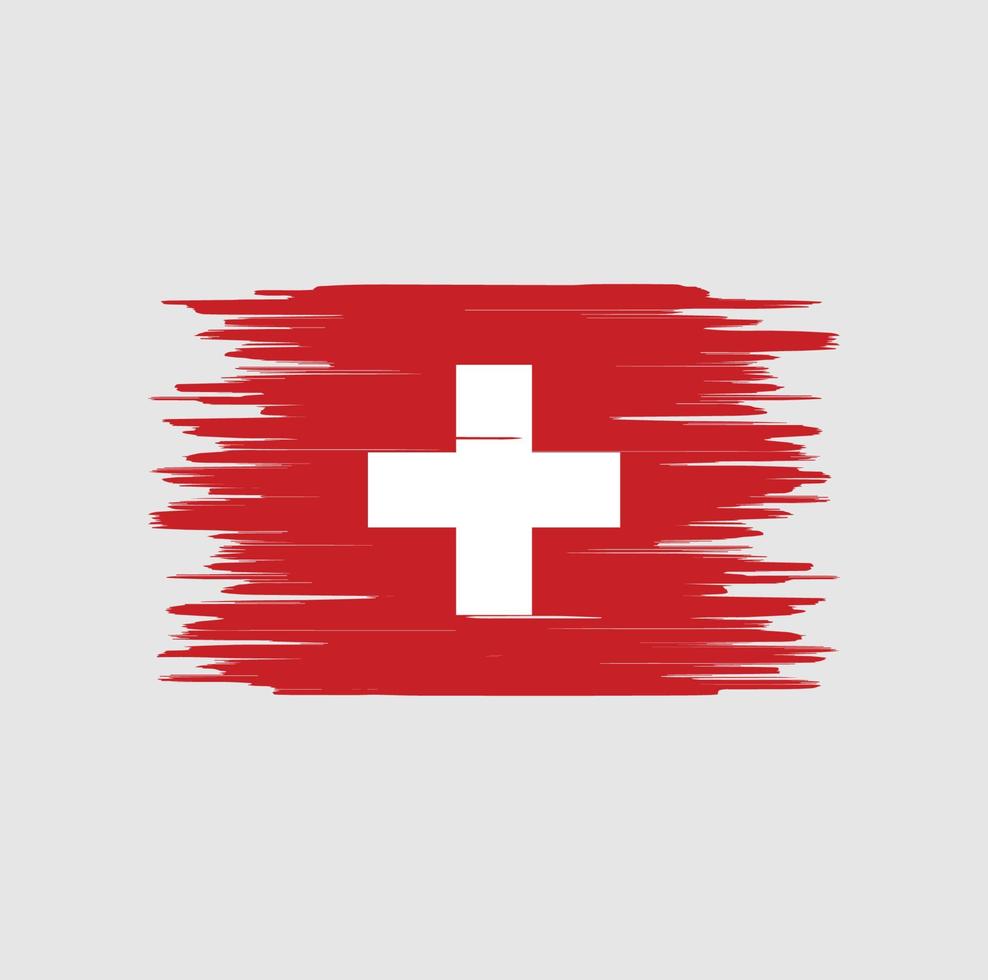 trazo de pincel de bandera suiza, bandera nacional vector