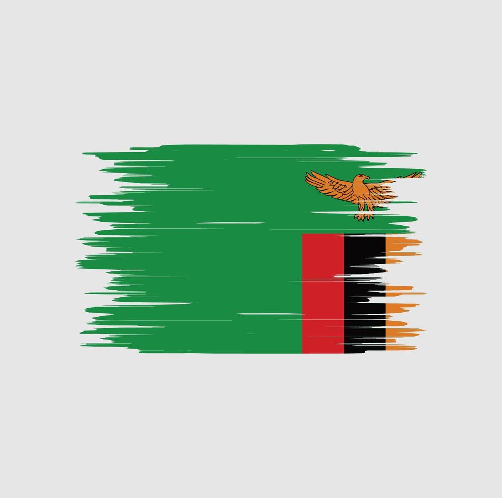 Zambia flag brush stroke, national flag vector