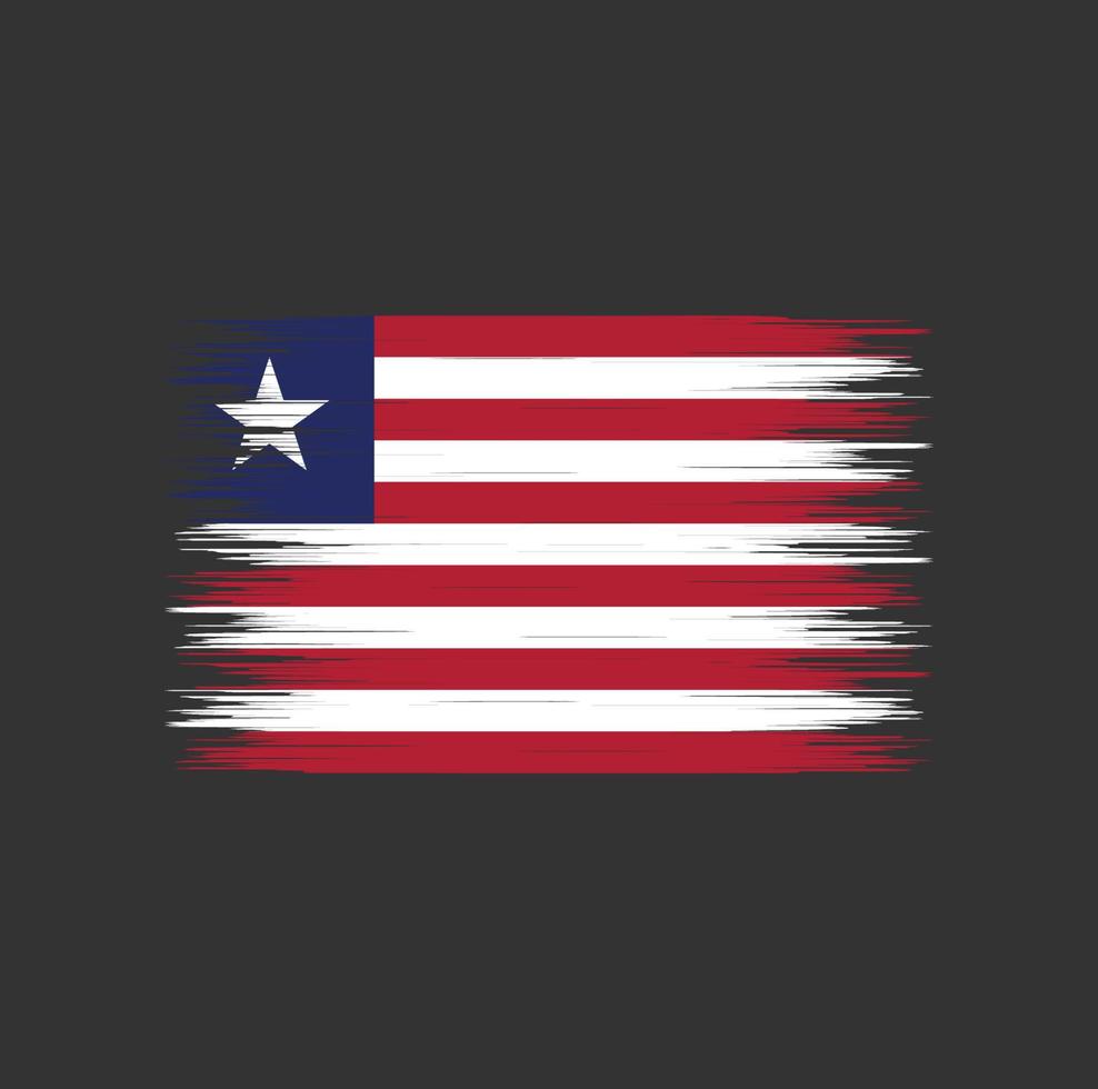 trazo de pincel de bandera de liberia, bandera nacional vector