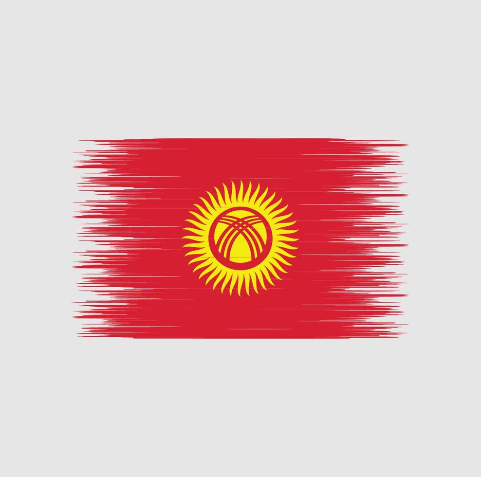 Kyrgyzstan flag brush stroke, National flag vector