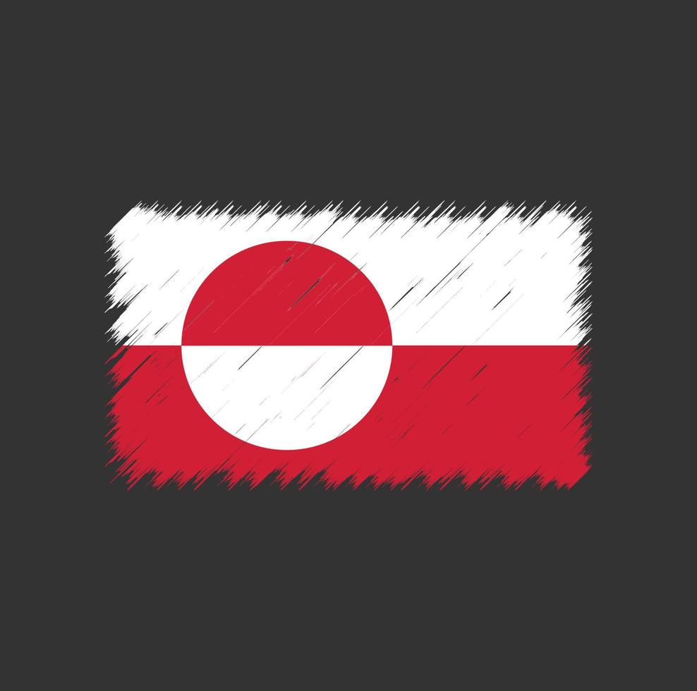 Greenland flag brush stroke vector