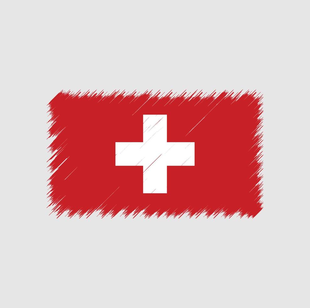 trazo de pincel de bandera suiza vector