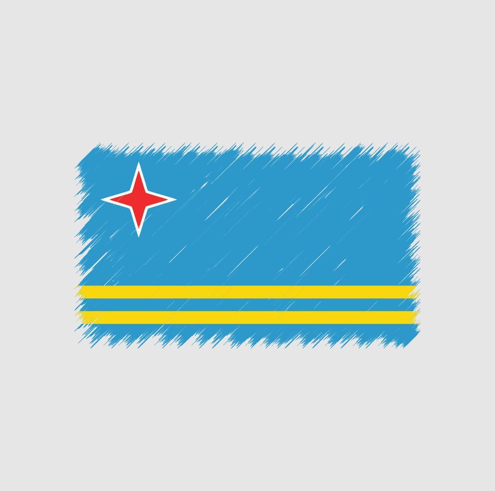 Aruba flag brush stroke vector
