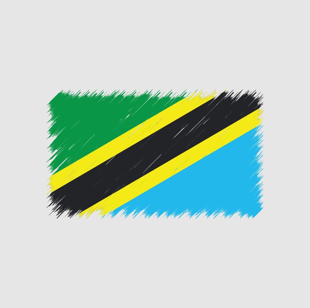 trazo de pincel de bandera de tanzania vector